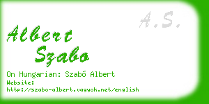 albert szabo business card